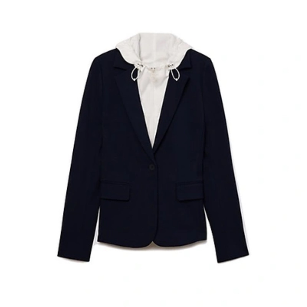 Tory Burch Navy Blazer with White Hooded dickey insert (removeable)